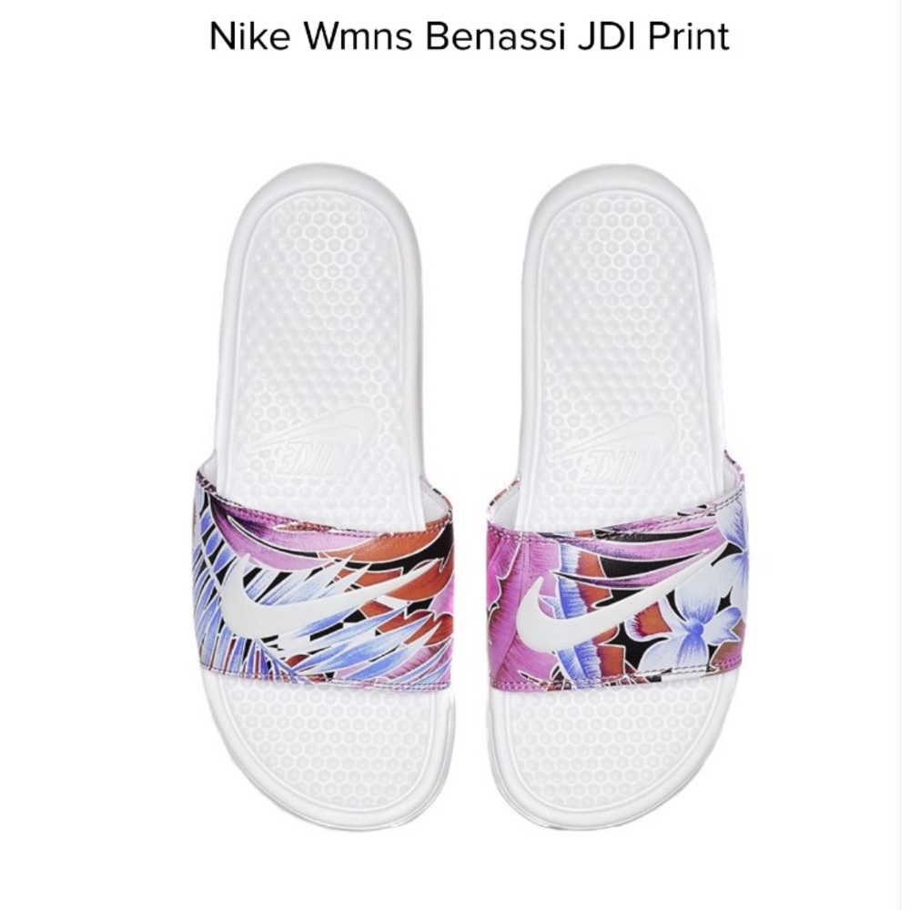 Nike benassi jdi print white habanero ember glow